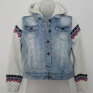 VIGOSS Girls Fuzzy Denim Jacket